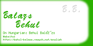 balazs behul business card